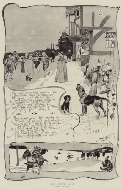 Het plattelandsmeisje door Cecil Charles Windsor Aldin